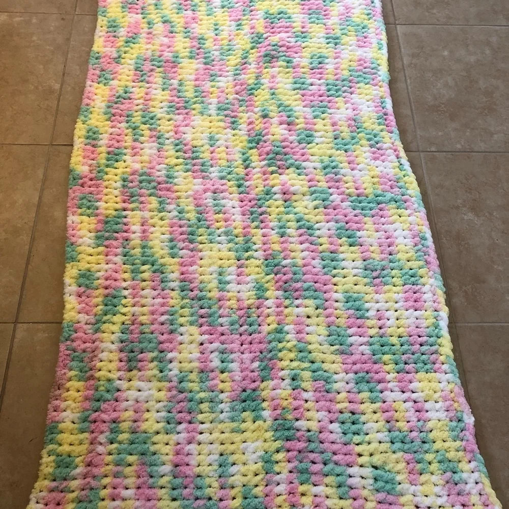 New HANDMADE croqueted Baby Blanket or Throw